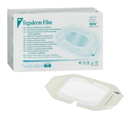 3M Tegaderm 1616 Transparent Film Dressing with Border, Box of 50